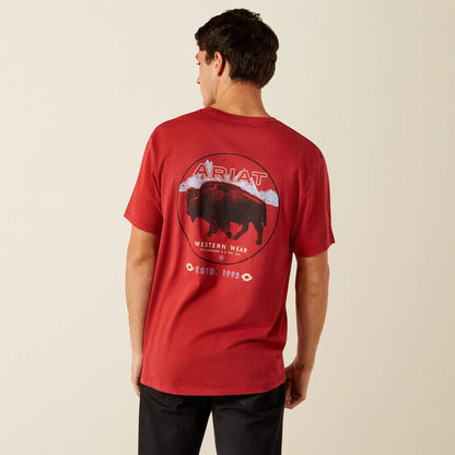 Ariat Men's Patriot Buffalo Coin Tee  - Brick Red