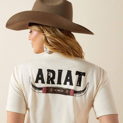 Ariat Women's Bull Horn Tee- Natural