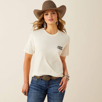 Ariat Women's Bull Horn Tee- Natural