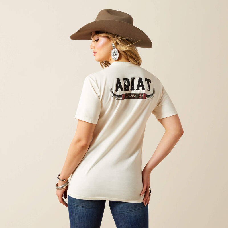 Ariat Women's Bull Horn Tee- Natural