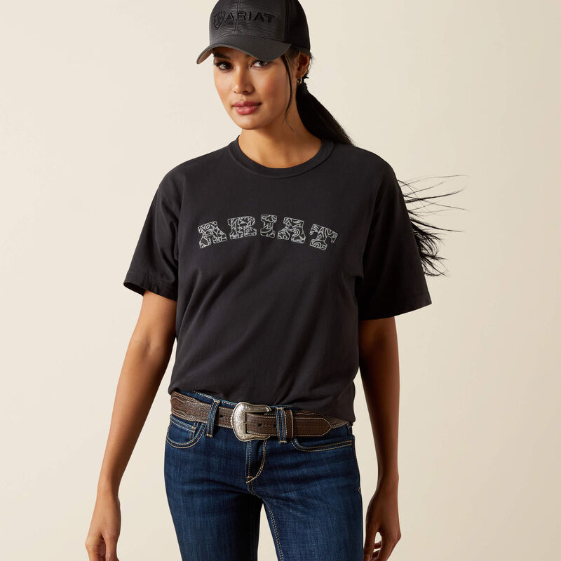 Ariat Women's Boot Stitch Logo Tee - Vintage Black