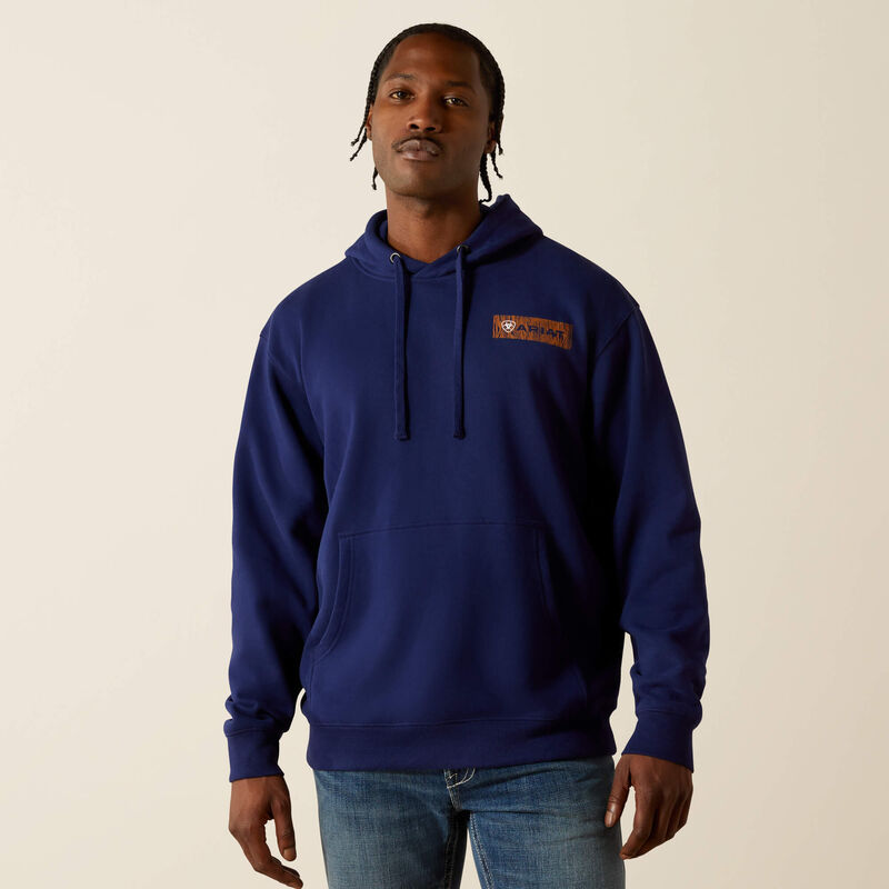 Ariat Men's Woodshop Stack Hoodie - Navy