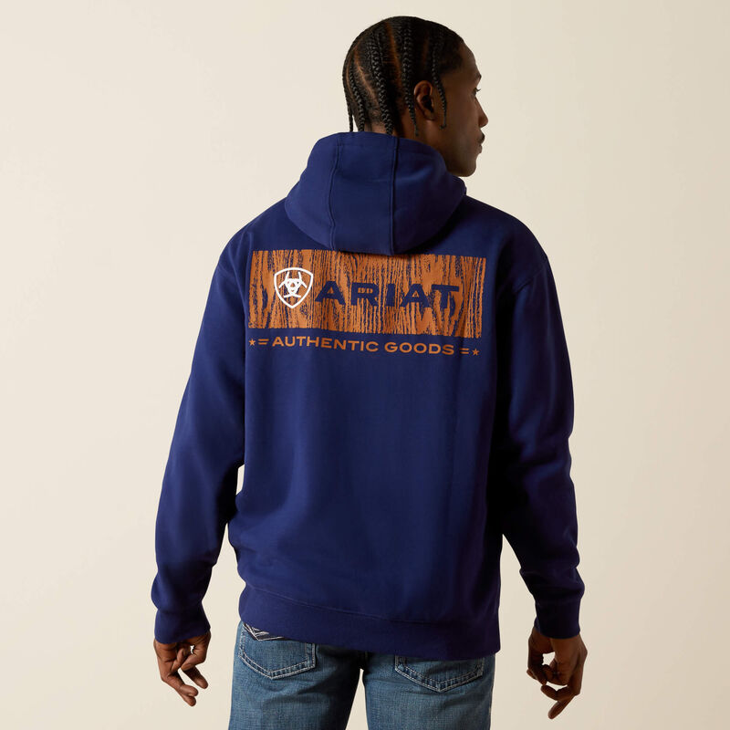 Ariat Men's Woodshop Stack Hoodie - Navy