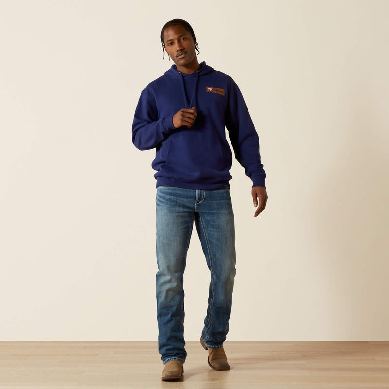 Ariat Men's Woodshop Stack Hoodie - Navy