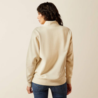 Ariat Women's Denim & Supply 1/2 Zip Sweatshirt - Oyster Grey