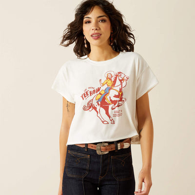 Ariat Women's Sendero Yeehaw Tee - White