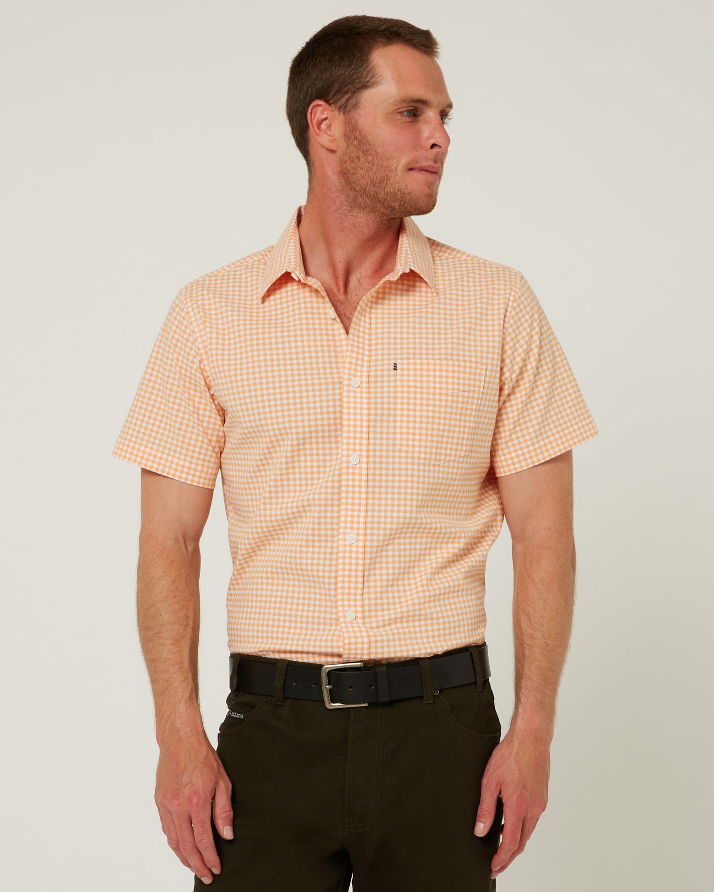 Pilbara Men's Short Sleeve Gingham Shirt - RMPC173S