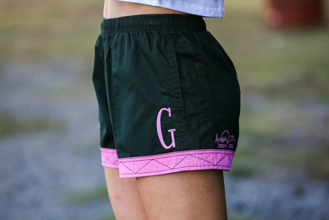MaryG - Old School Heritage Green | Neon Pink Panel Short
