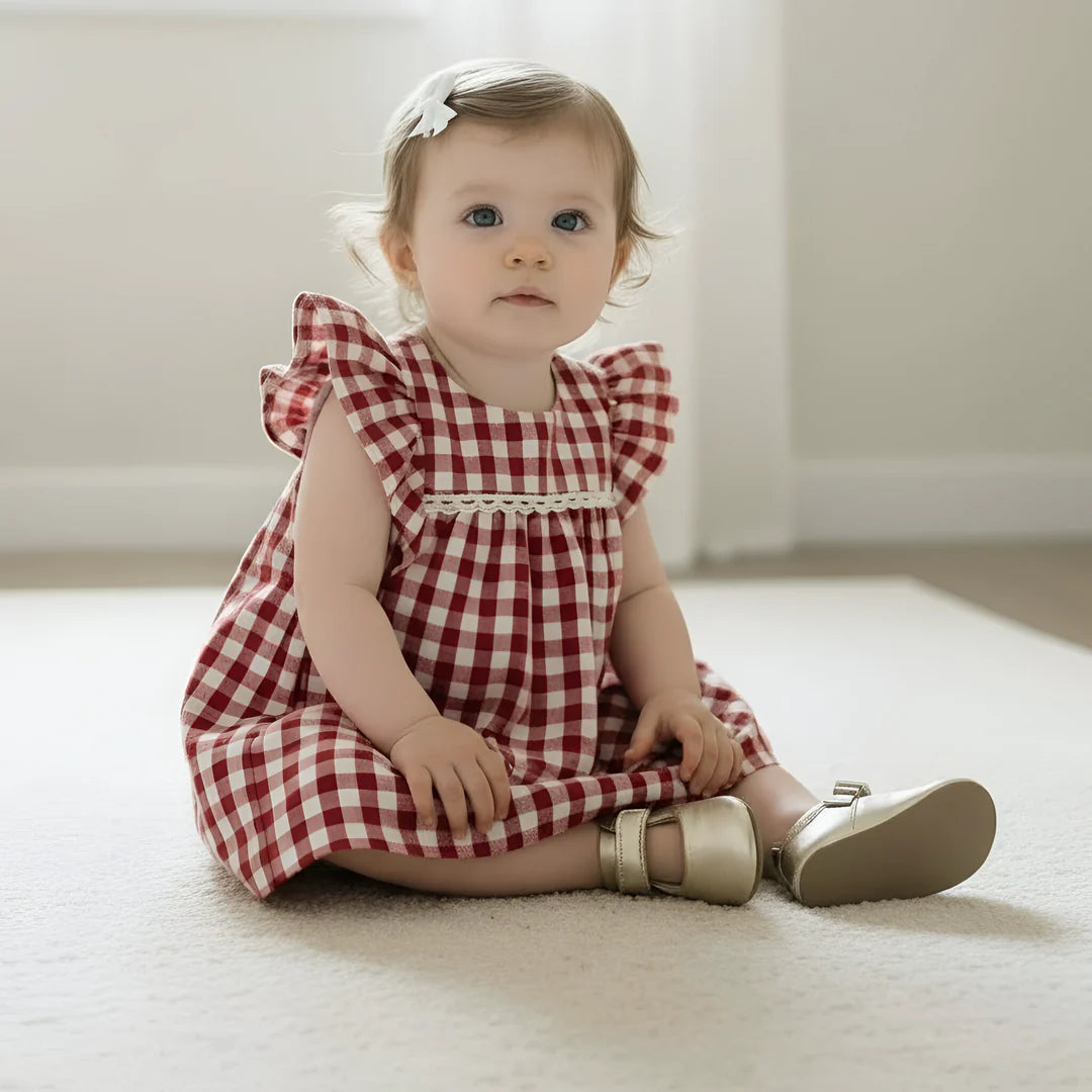 Love Henry Baby Girls Maisy Dress - Red Check