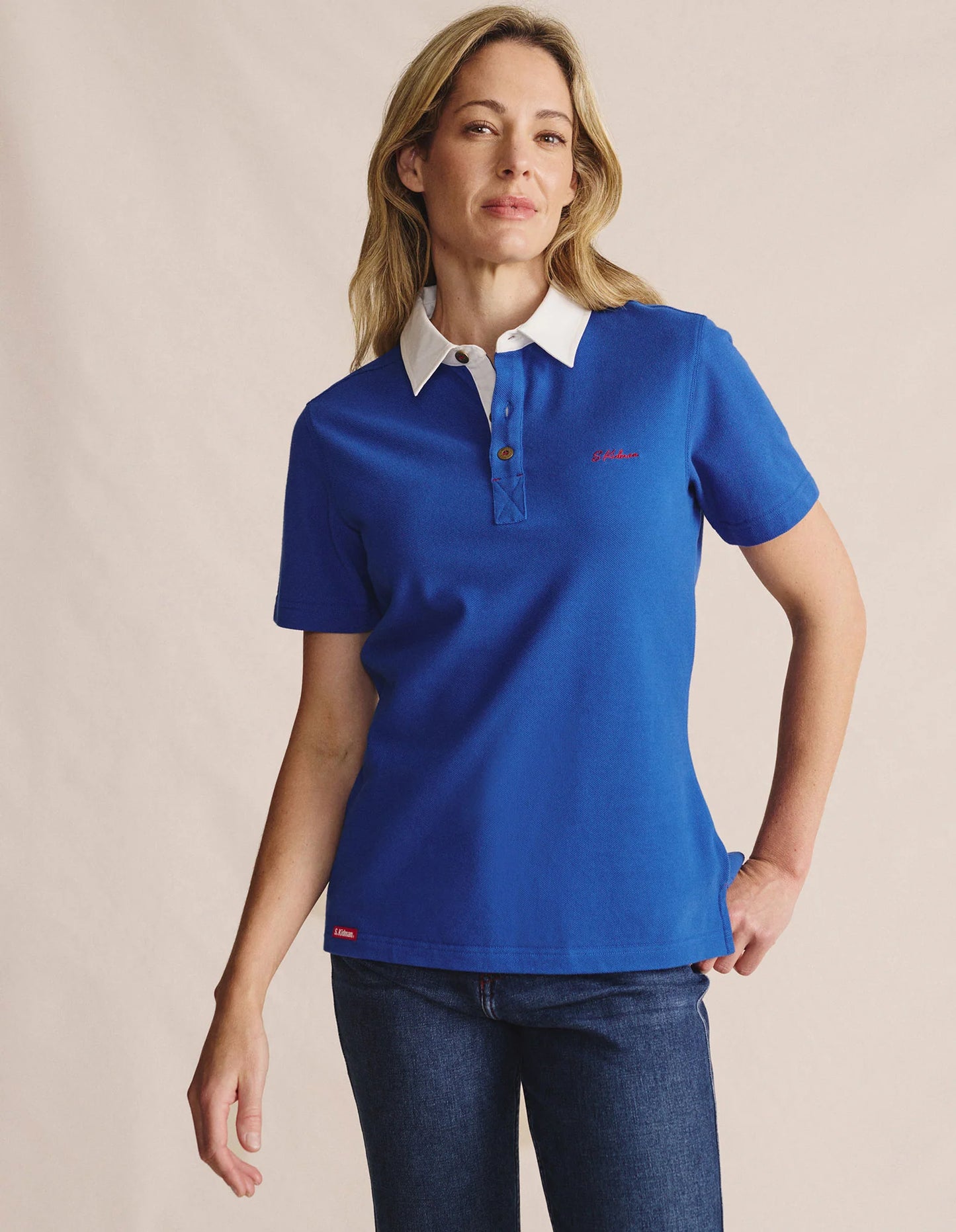 Kidman Women's Tuli Short Sleeve Polo - Mid Blue
