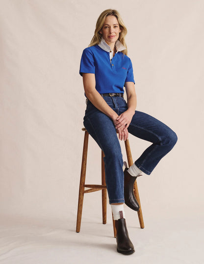 Kidman Women's Tuli Short Sleeve Polo - Mid Blue