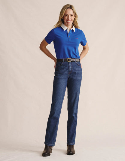 Kidman Women's Tuli Short Sleeve Polo - Mid Blue