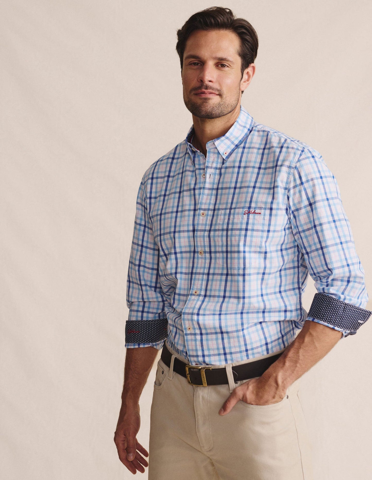 Kidman Mens Aberdeen Long Sleeve Shirt - Blue