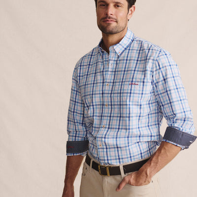 Kidman Mens Aberdeen Long Sleeve Shirt - Blue