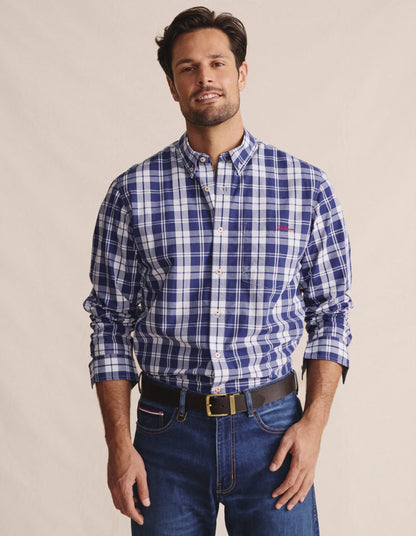 Kidman Mens Aberdeen Long Sleeve Shirt - Indigo