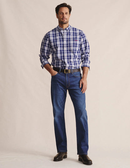 Kidman Mens Aberdeen Long Sleeve Shirt - Indigo