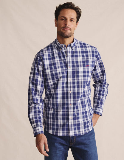 Kidman Mens Aberdeen Long Sleeve Shirt - Indigo