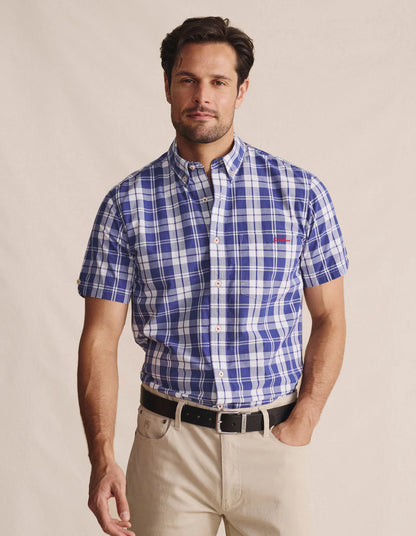 Kidman Mens Cooper Short Sleeve Shirt - Indigo