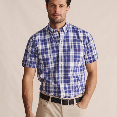 Kidman Mens Cooper Short Sleeve Shirt - Indigo