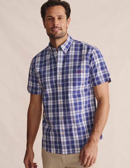 Kidman Mens Cooper Short Sleeve Shirt - Indigo