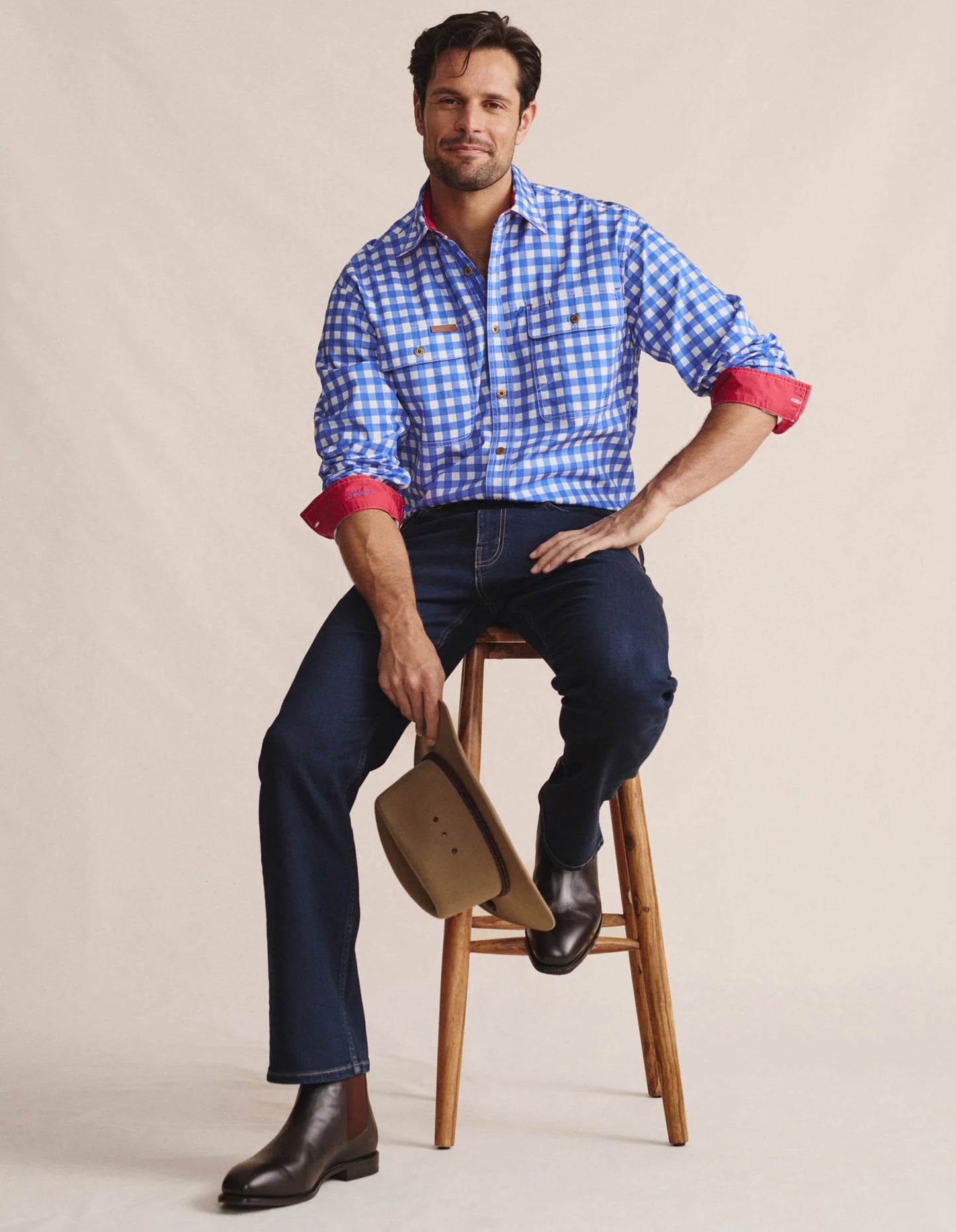 Kidman Mens Armstrong Light Weight Long Sleeve Workshirt - Mid Blue