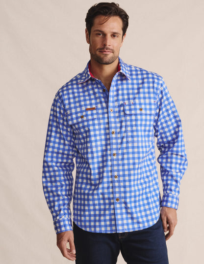 Kidman Mens Armstrong Light Weight Long Sleeve Workshirt - Mid Blue