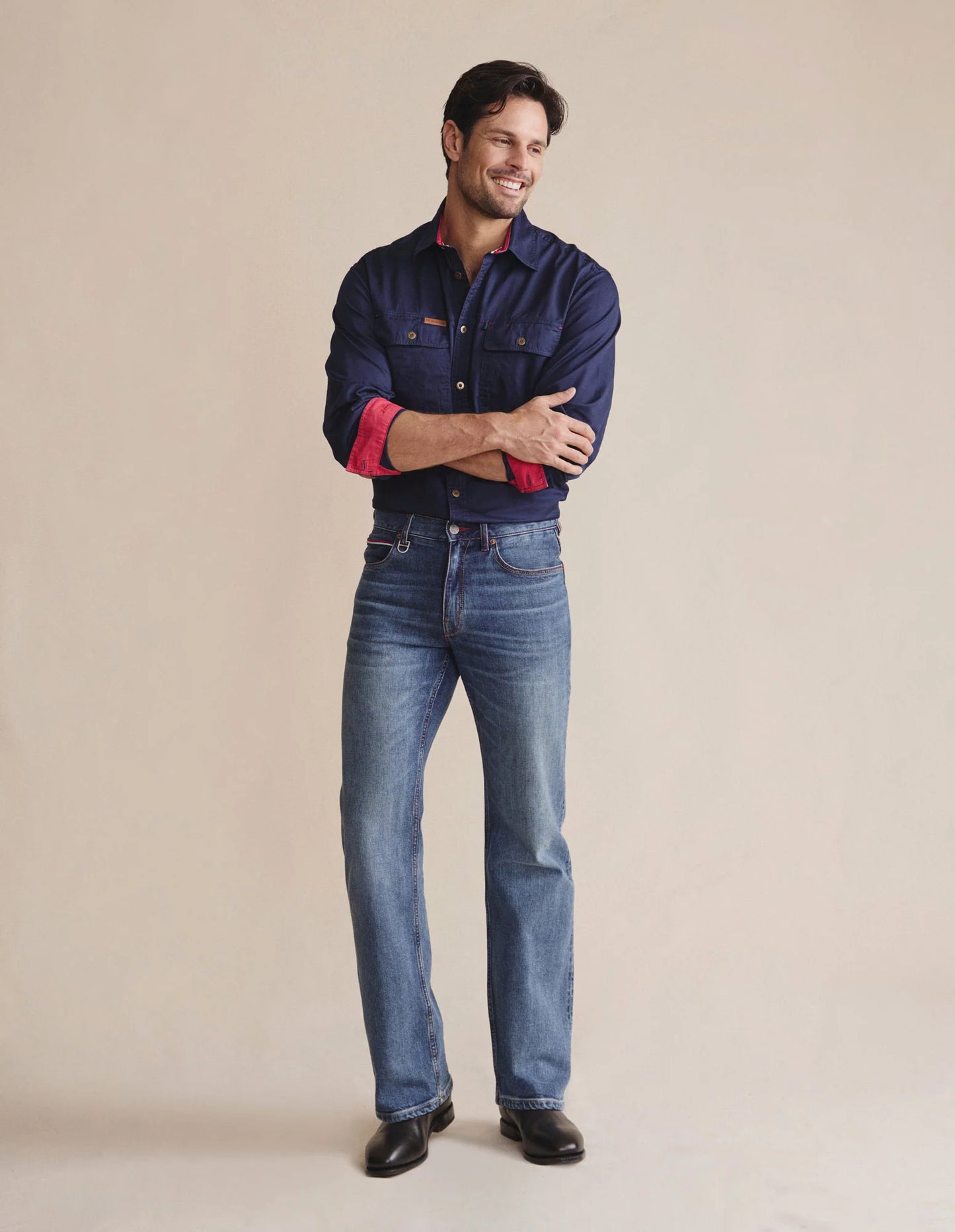 Kidman Mens Armstrong Long Sleeve Full Button Workshirt - Navy