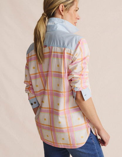 Kidman Women's Spencer Light Weight Full Button Work Shirt - Pale Pink