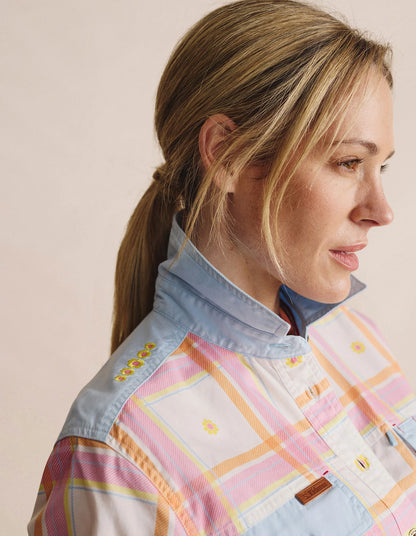 Kidman Women's Spencer Light Weight Full Button Work Shirt - Pale Pink