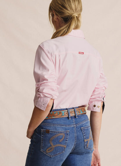 Kidman Womens Spencer Long Sleeve Full Button Work Shirt - Pink