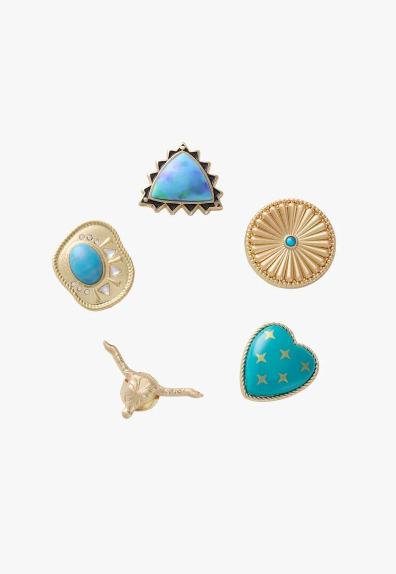 Croc Jibbitz - Gold Turquoise Western 5 Pack