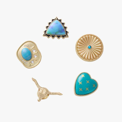 Croc Jibbitz - Gold Turquoise Western 5 Pack