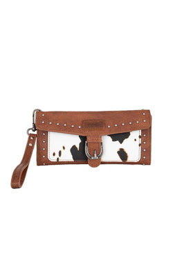 Wrangler Cowprint Wallet - Dark Tan
