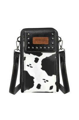 Wrangler Cowprint Phone Wallet Bag - Black