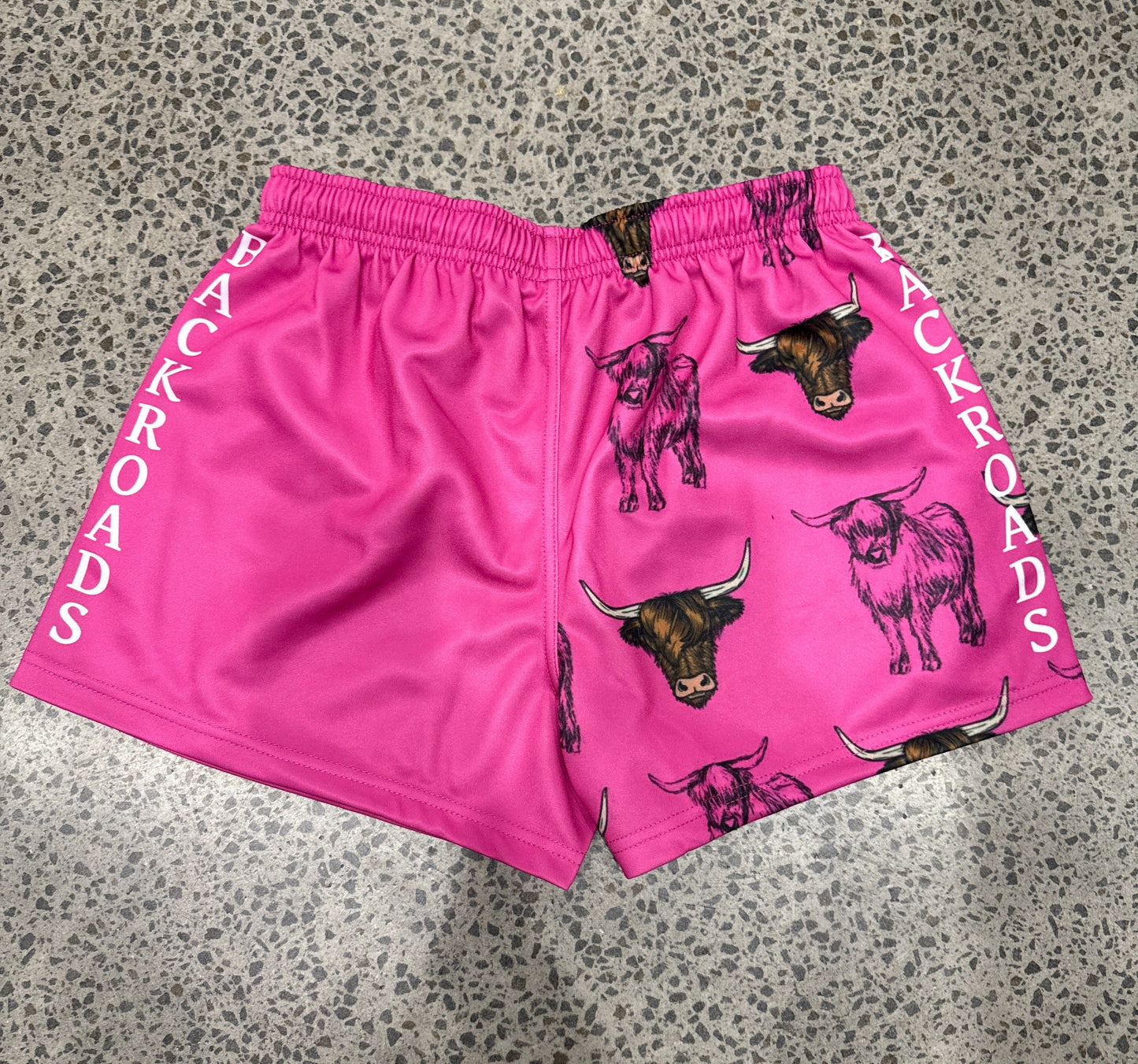 Backroads Footy Shorts Highland Cow