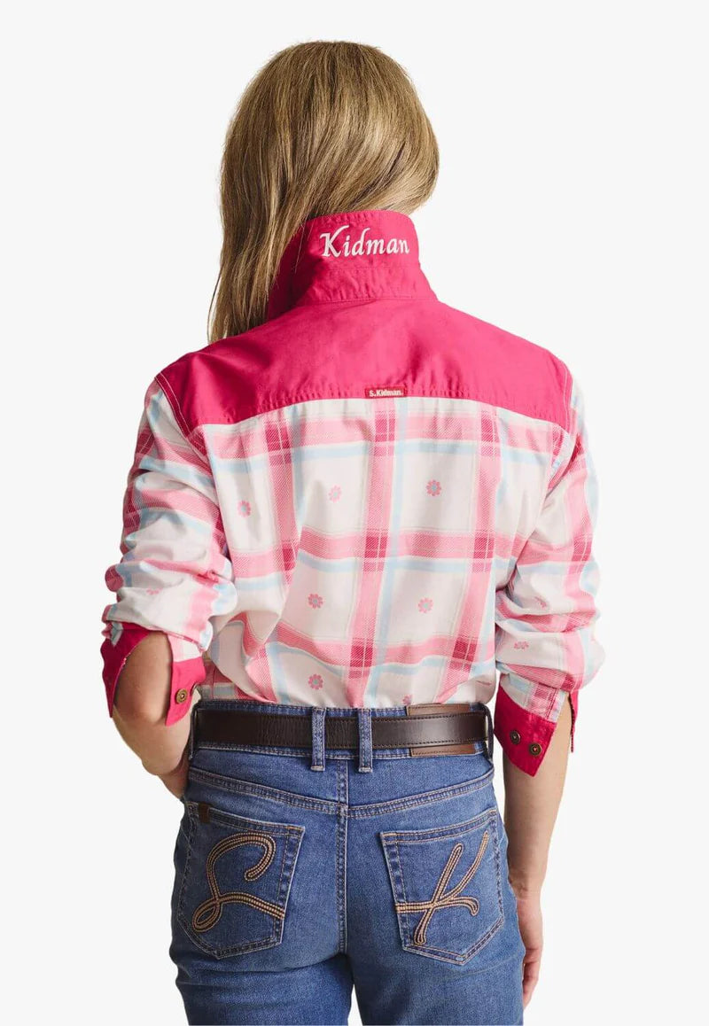 Kidman Women's Camfield Light Weight Half Button Work Shirt - Pink