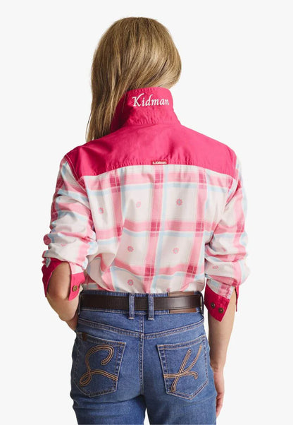 Kidman Women's Camfield Light Weight Half Button Work Shirt - Pink