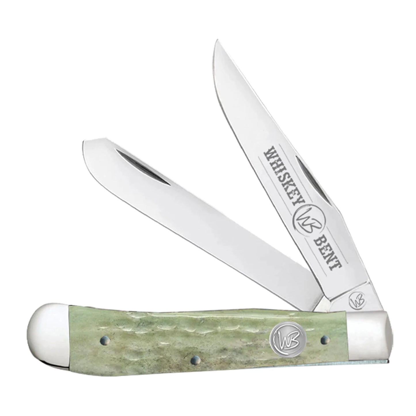 Whiskey Bent Trapper Pocket Knife Twin Blade - Ivy