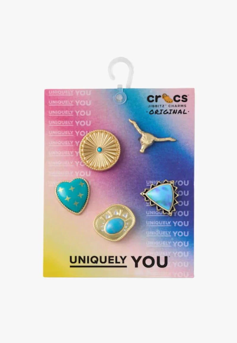 Croc Jibbitz - Gold Turquoise Western 5 Pack