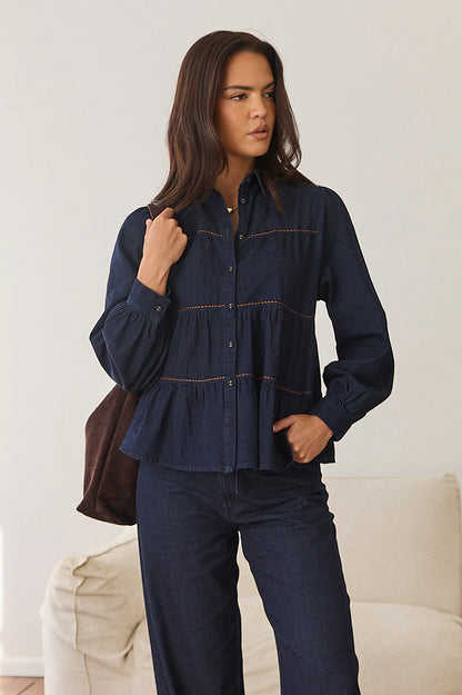 Adorne Eliza Lightweight Denim Shirt