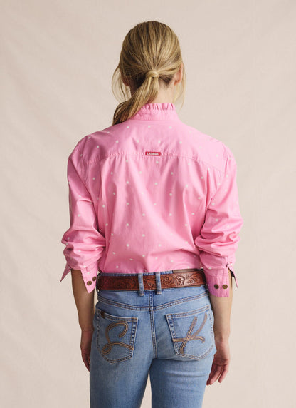 Kidman Women's Lilly Pilly  Light Weight Full Button Work Shirt - Pale Pink