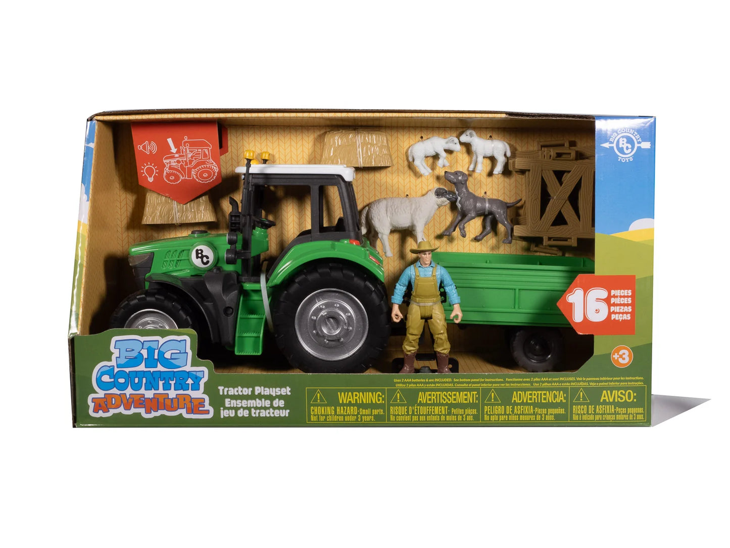 Big Country Toys 16 Piece Sheep Farmer and Tractor Play Set