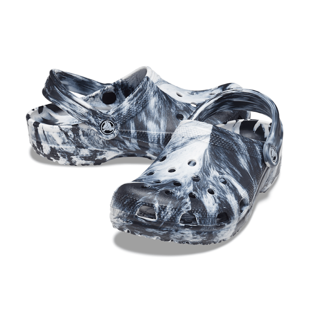 Crocs Unisex Classic Clog - Marbled Black/White