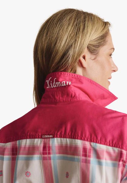Kidman Women's Camfield Light Weight Half Button Work Shirt - Pink