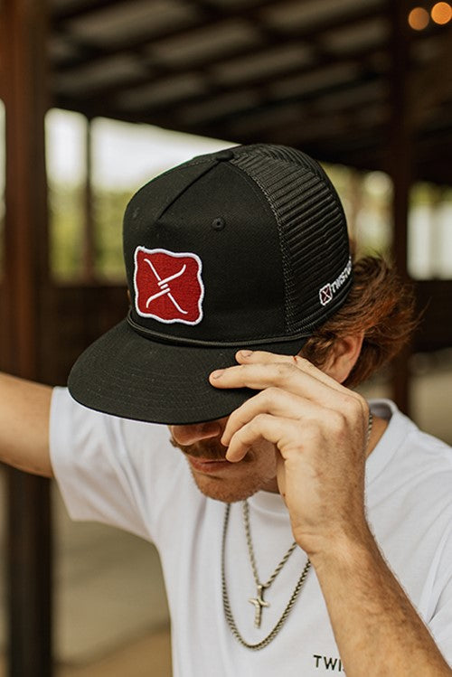 Twisted X Large Buckle High Profile Trucker Cap - Black
