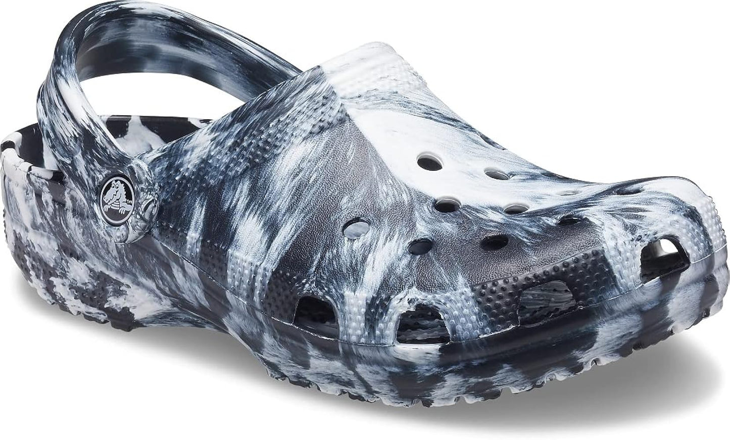 Crocs Unisex Classic Clog - Marbled Black/White