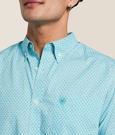 Ariat Men's Westin Short Sleeve Shirt - Light Blue