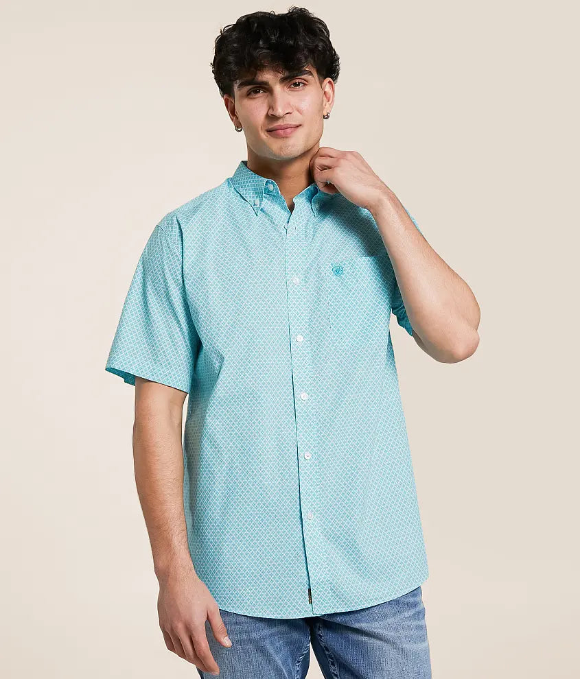 Ariat Men's Westin Short Sleeve Shirt - Light Blue