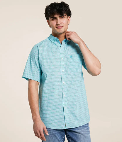 Ariat Men's Westin Short Sleeve Shirt - Light Blue