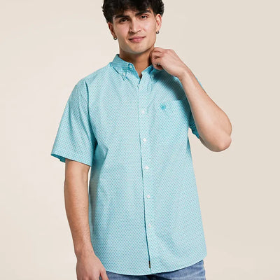 Ariat Men's Westin Short Sleeve Shirt - Light Blue